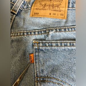 Vintage Orange Tab Levi’s 90s Authentic 550 Relaxed Fit Denim Shorts Jorts Sz 38